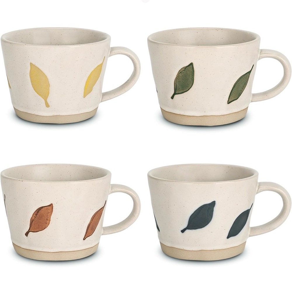 Leaf Mug, 11 oz Ceramic Coffee Cup for Tea Latte Cappuccino